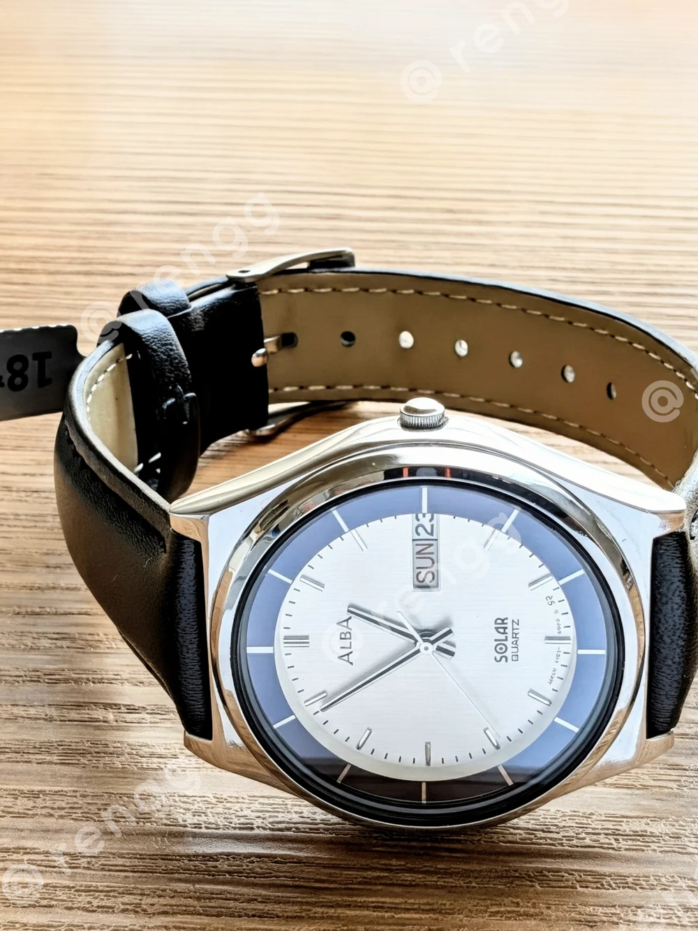 Rare JDM 36mm ALBA Solar Quartz Men's Watch - Silver Case 9mm Thickness